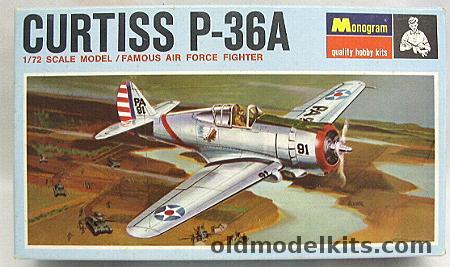 Monogram 1/72 Curtiss P-36A Blue Box, PA145-70 plastic model kit